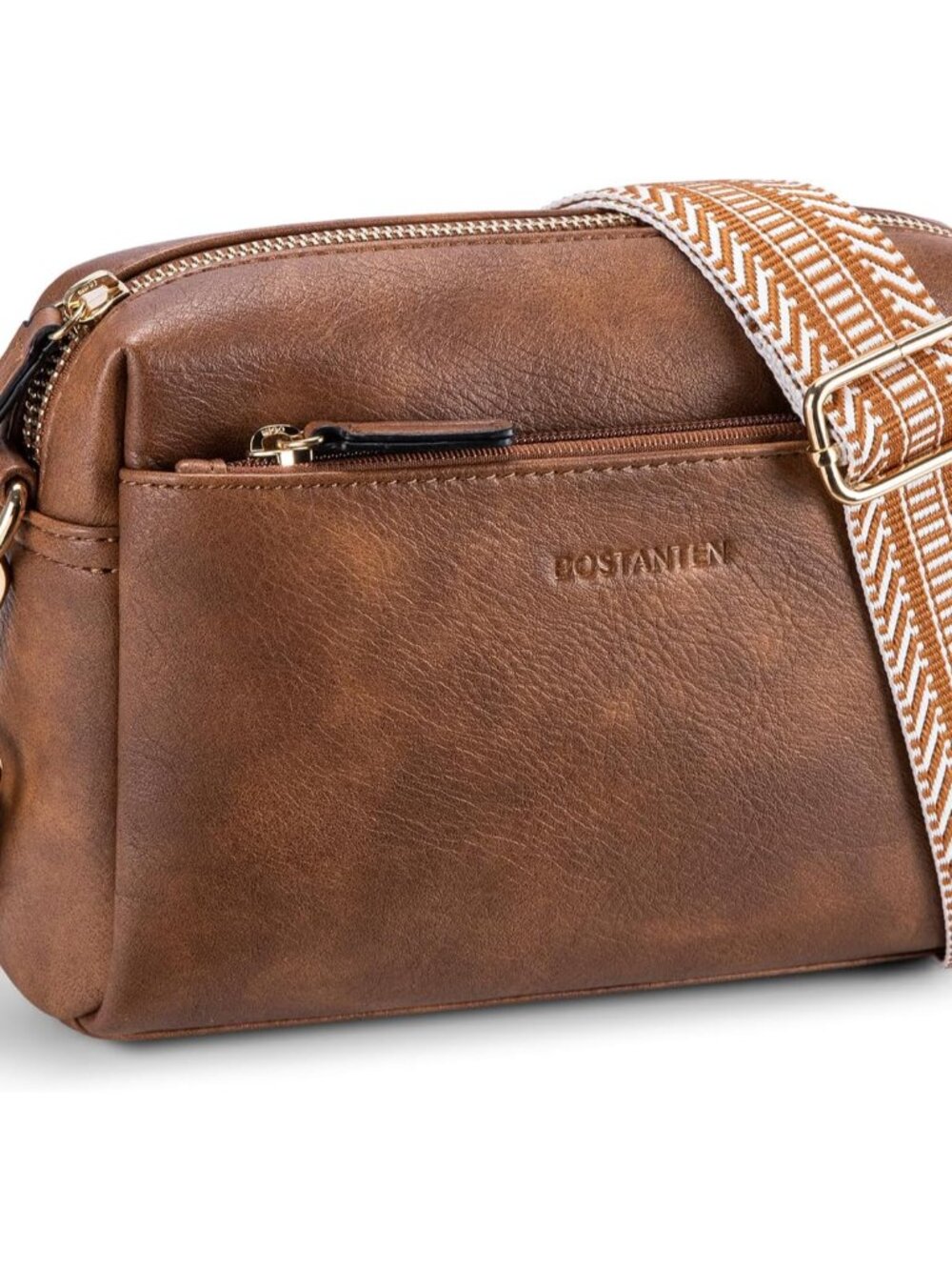 Small Crossbody Purse for Women Triple Zip Cell Phone Leather Handbag with Color
